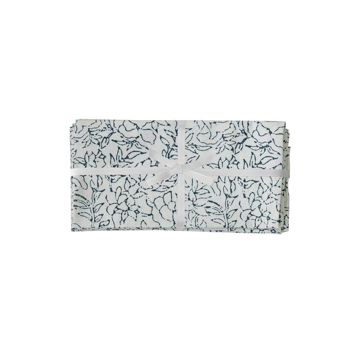 Crissy Cotton Canvas Printed Napkins - Set of 4 - Pink Vintage Floral