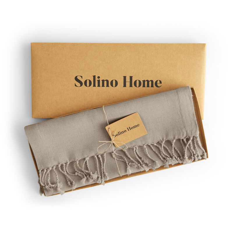 Solino Home 100% Pure Linen Table Runner - Twisted Fringe