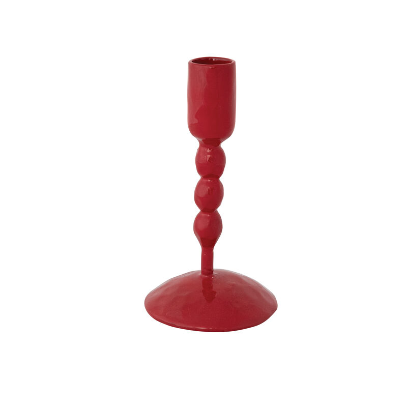 Red Enameled Cast Iron Taper Holder image number 0