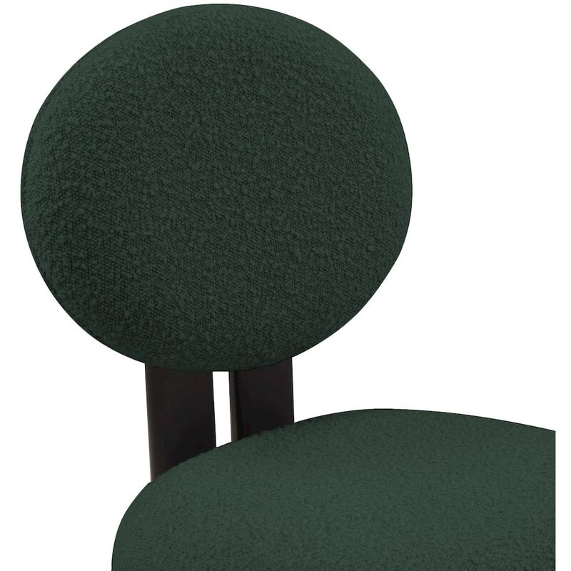 Meridian Furniture Napa Green Boucle Fabric Dining Chair, Set of 2