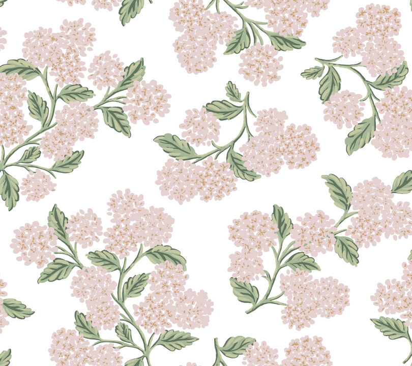 Hydrangea Pink & White Peel & Stick Wallpaper