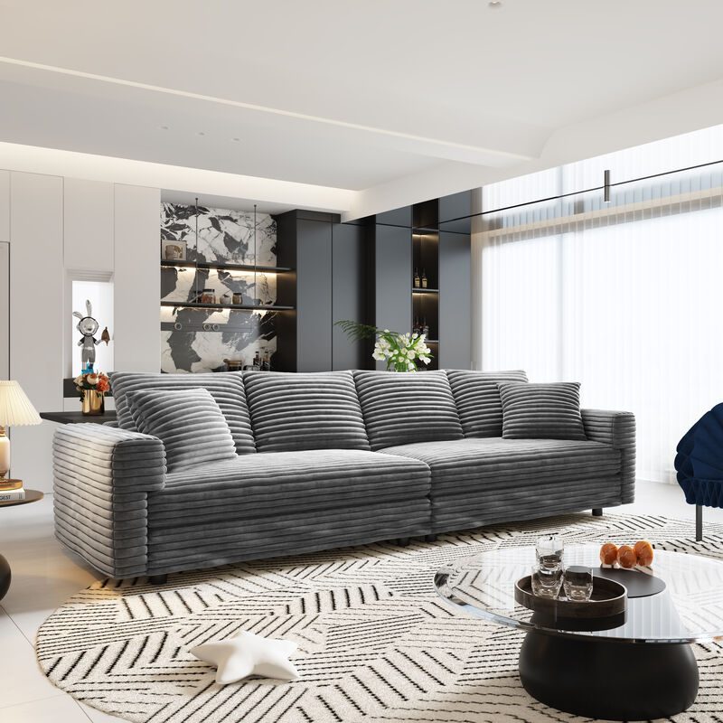 Merax Modern Comfy Upholstered 4-Seat Sofa Cloud Couch image number 5