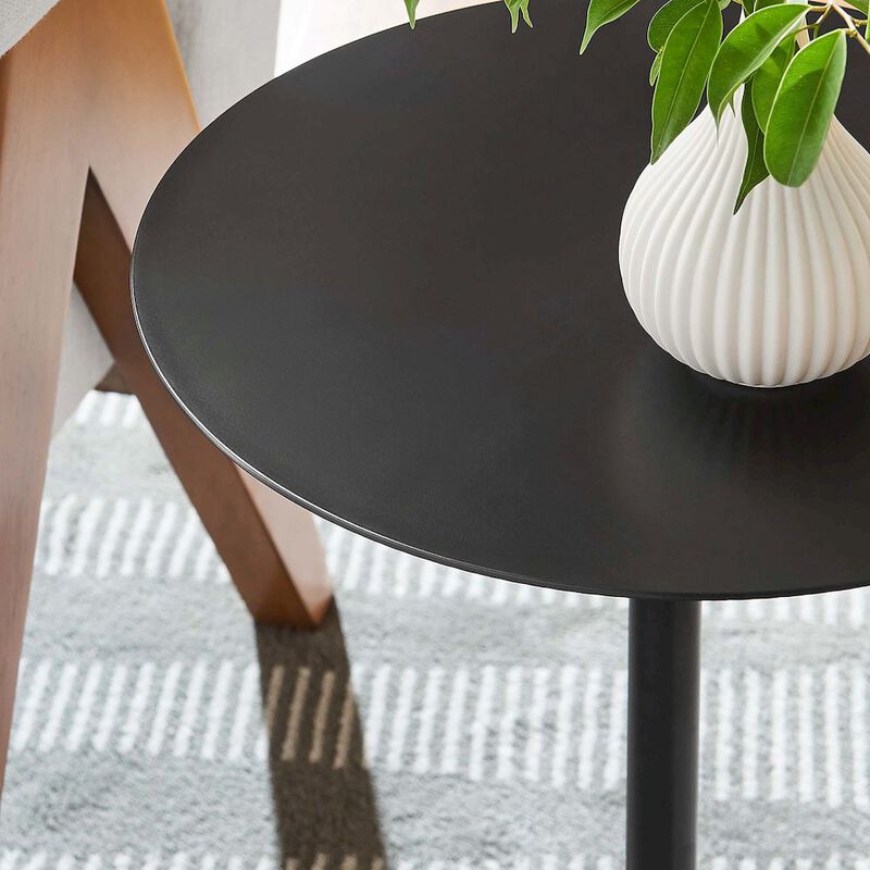 Aliza Round White Marble Side Table image number 9