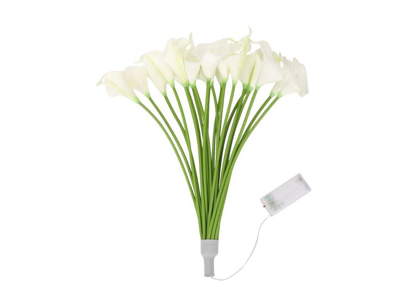 LED Calla Lily Flower Lights 20 Stem Artificial Bouquet Table Decor White image number 0