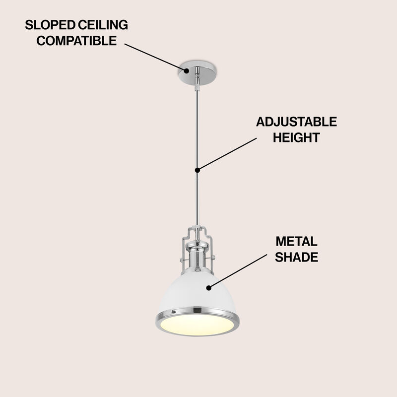 Homer Modern Industrial Iron LED Dome Pendant