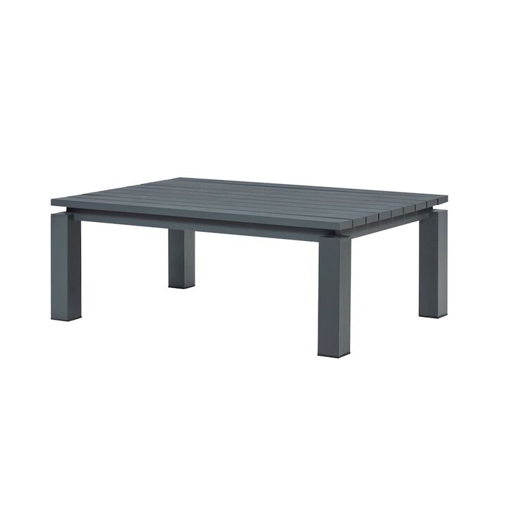 Crafters and Weavers Sardinia Outdoor Aluminum Coffee Table - Gray