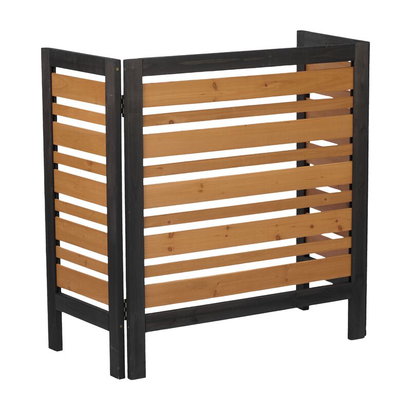 3-Panel Outdoor Air Conditioner Fence Screen, Outside Wood Privacy Fence, 38" W x 42" H image number 0