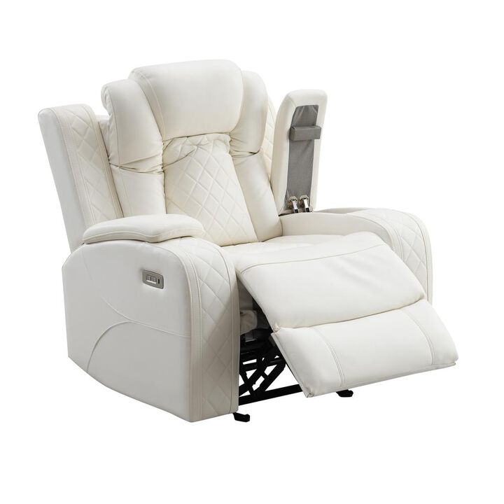 New Classic Furniture Orion Glider Recliner-White