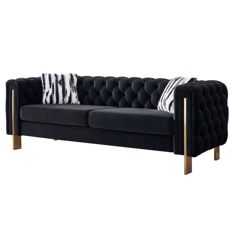 Grirn Velvet Chesterfield Sofa image number 2