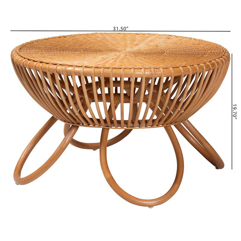 bali & pari Abel Natural Rattan Coffee Table