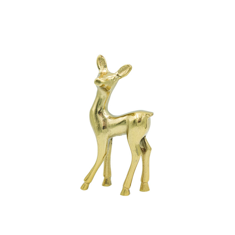 Cast Aluminum Deer, Gold Finish image number 0