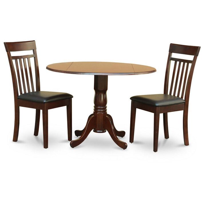 3 PC Kitchen nook Dining set-drop leaf Table and 2 Dining Chairs