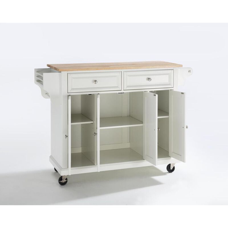 Full Size Wood Top Kitchen Cart