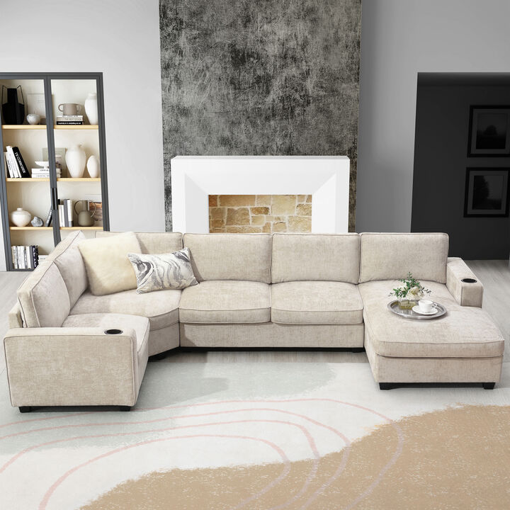 Zurkif Chenille  U-Shaped Sectional Sofa