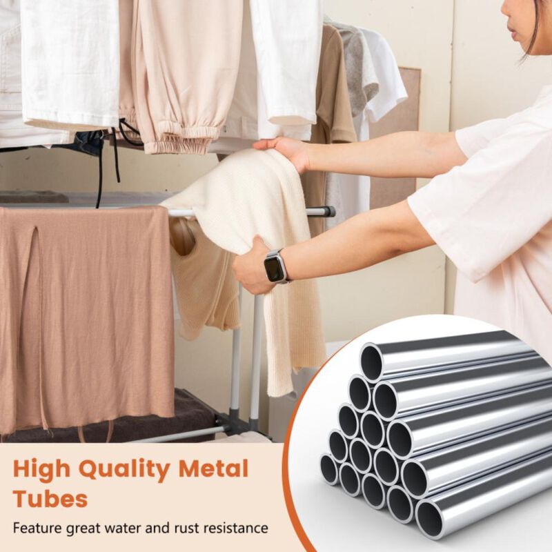 Hivvago 4-tier Clothes Drying Rack with Rotatable Side Wings and Collapsible Shelves