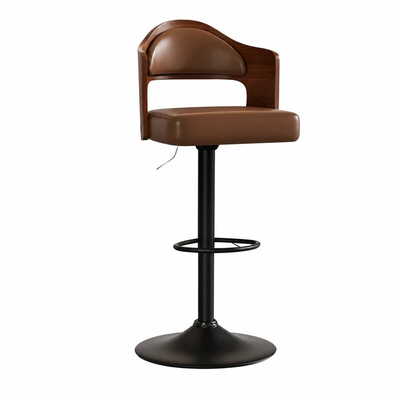 Modern Rustic Dual-Color Swivel Bar Stools Set of 2, Height Adjustable Counter Height Stools with Footrest, 360 Degree Commercial Kitchen Chairs for Home, Hotel image number 0