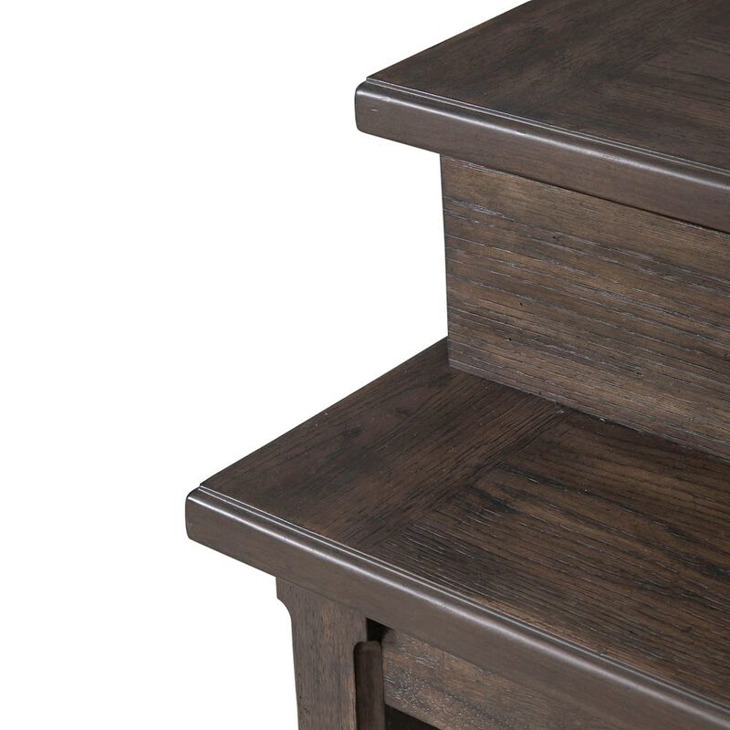 Liberty Furniture Console Bar Table Traditional - AC USB Charging Station - Saddle Brown Oak Wood image number 6