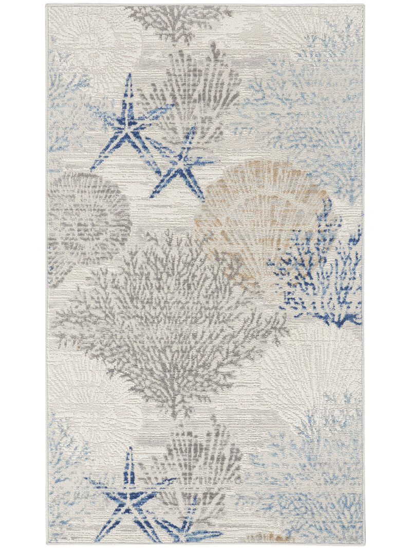 Seaside SDS04 Ivory/Gray/Blue 2' x 3' Rug