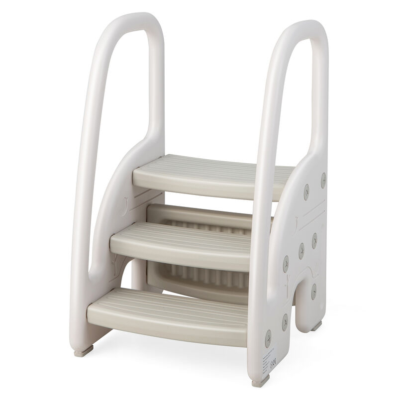 3-Step Standing Stool for Kids with Handrails and Non-Slip Pedals image number 3