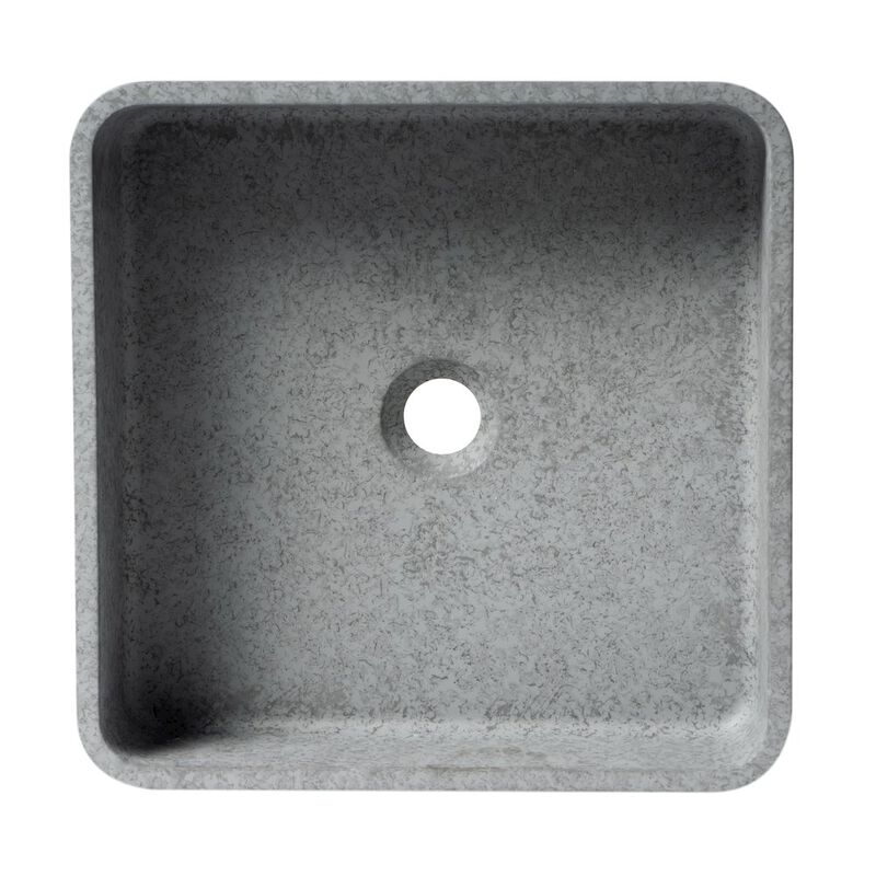 ALFI brand 16 Solid Concrete Chiseled Style Square Above Mount Vessel Sink