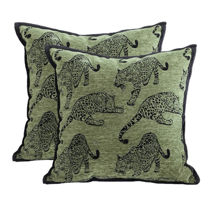 AAW Luxurary French Leopard Throw Pillow Cover Set of 2