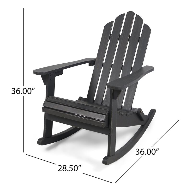 Hivvago Classic Wooden Adirondack Rocking Chair image number 8