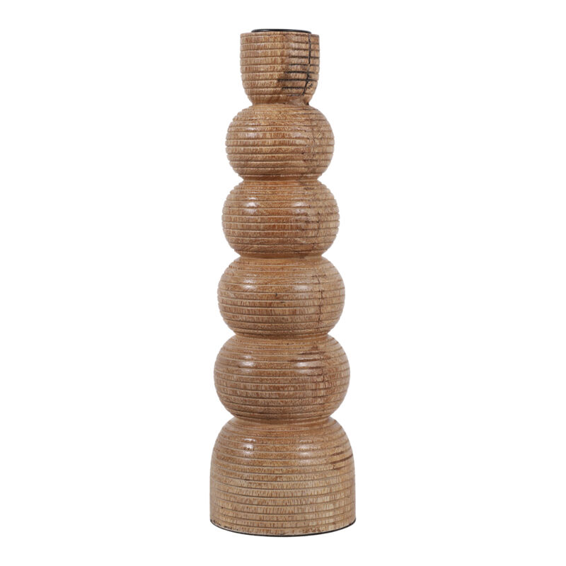 10x3" Ribbed Taper Holder, Natural image number 3