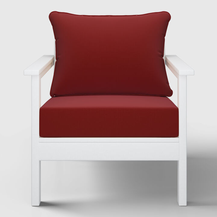 WestinTrends Outdoor Modern HDPE Patio Club Chair with Deep Seat Cushions