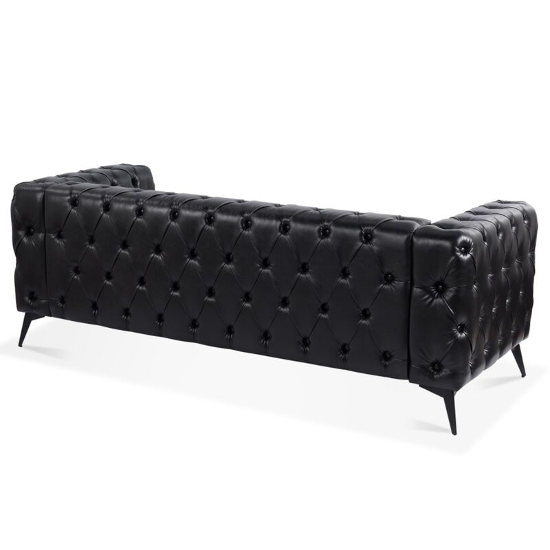 Cintco 84.06 Inch Chesterfield Tufted PU Leather 3‑Seat Sofa image number 3
