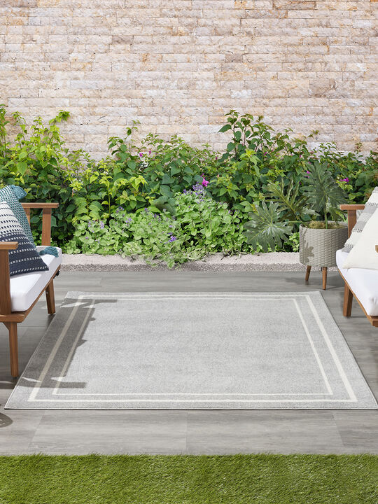 Nourison Essentials NRE02 Gray/Ivory 6' x 9' Rug