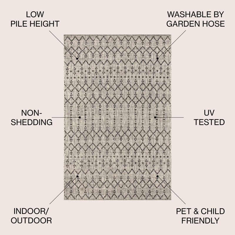 Ourika Moroccan Geometric Textured Weave Area Rug