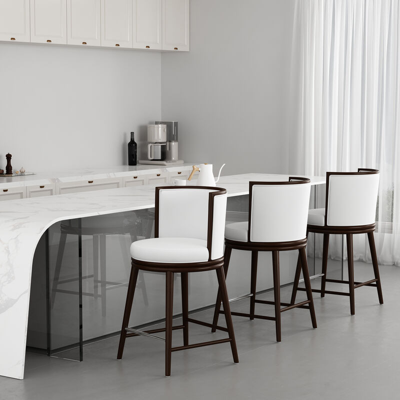 Evalyn White Counter Stools (Set of 3)