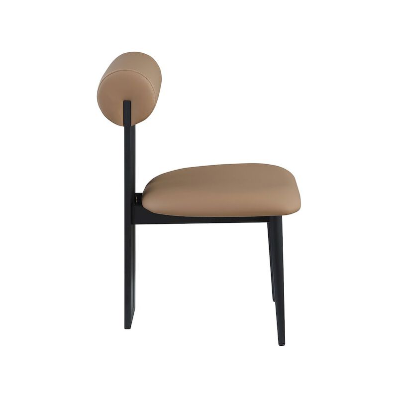 Meridian Furniture Dario Tan Vegan Leather Dining Chair, Set of 2