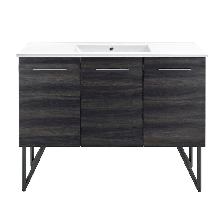 Annecy 48" Freestanding Bathroom Vanity in Black Walnut with Sink Top