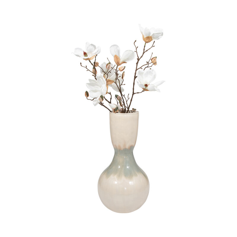 Metal, 18" Bulbous Vase, Pearl image number 1