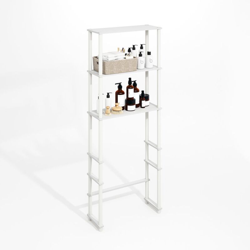 Turn-N-Tube Freestanding Over-The-Toilet Storage Rack with 3 Shelves
