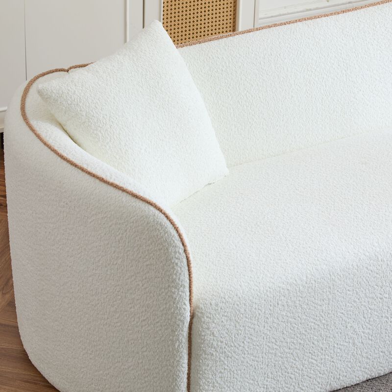 Christopher Knight Home Salal Elegance 82" Curved 3-Seater Boucle Sofa