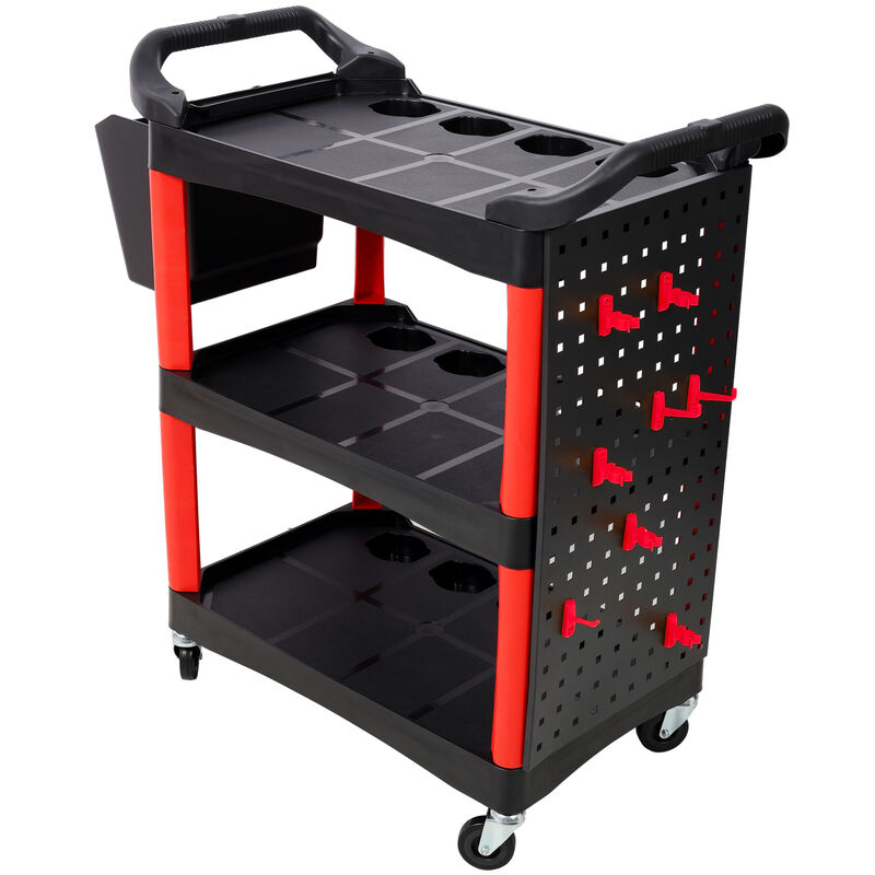 ELEMENT ACE Heavy Duty 3 Tier Rolling Utility Tool Cart with Lockable Casters and Pegboard for Garage, Workshop, Warehouse and Repair Shop Use image number 3