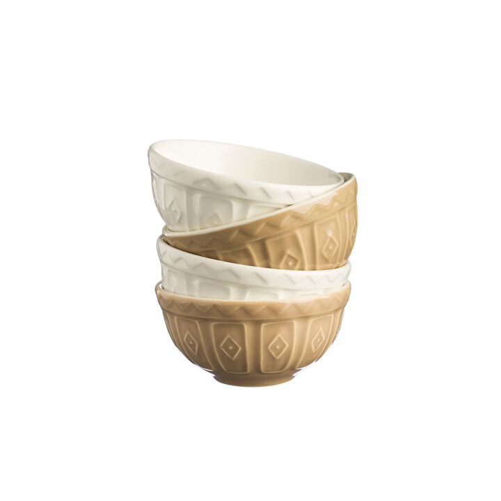 Mason Cash Cane Mini Prep Bowl Set, 4 Durable Stoneware Bowls for Kitchen Prep