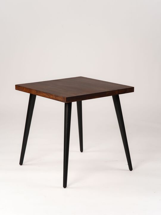 Handmade Eco-Friendly Vintage Acacia Wood & Iron Natural Black Square Table 24"x24"x24" From BBH Homes