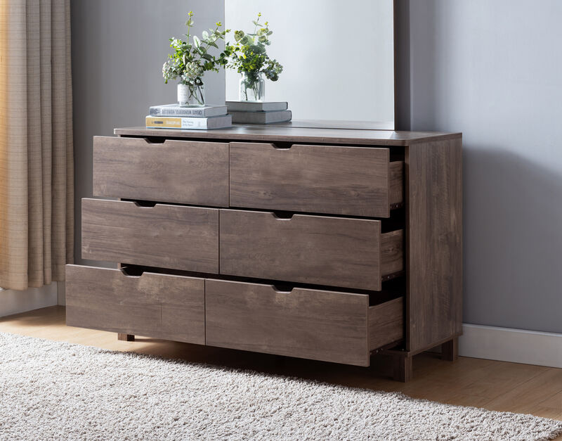 Hazelnut Dresser with 6 Drawers