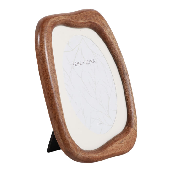 5x7" Organic Shaped Matted Photo Frame, Natural