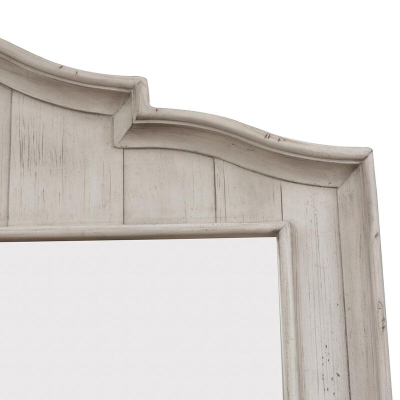 Liberty Furniture Farmhouse Reimagined Mirror in Antique White w/ Chestnut Top image number 3