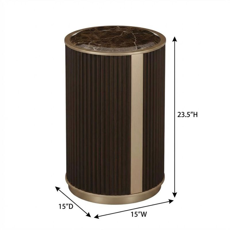 Michael Amini West Kensington Chairside Table - Medium Espresso image number 8