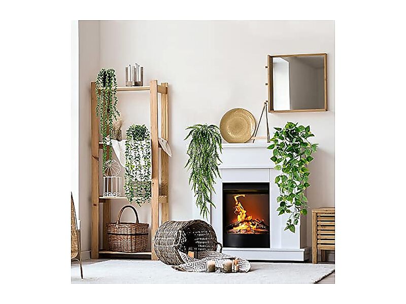 Fake Hanging Plants 4 Pack Artificial Potted Greenery Faux Eucalyptus Vine Fern image number 1