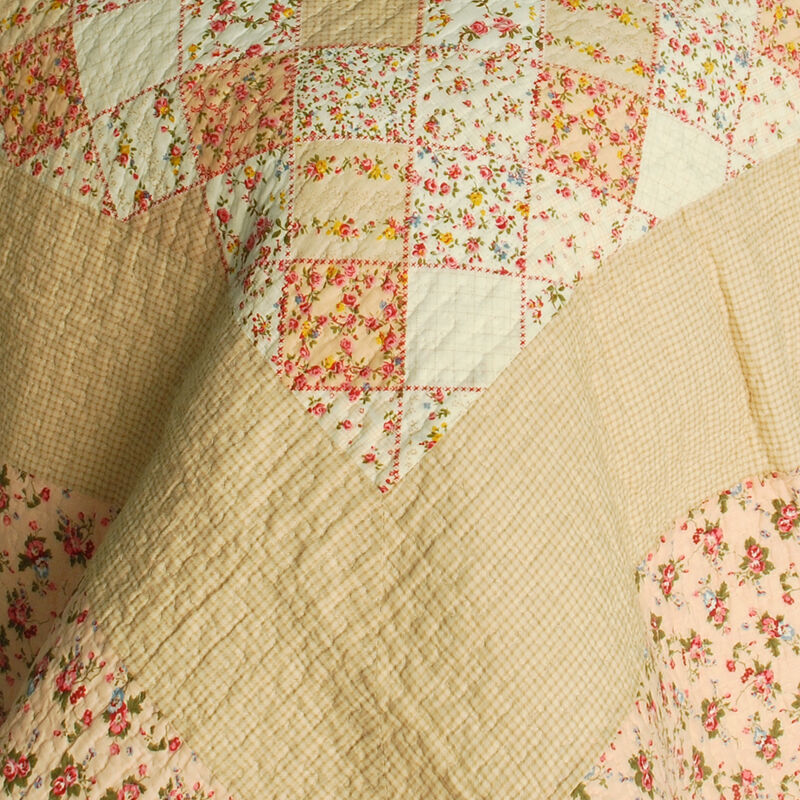 3PC Cotton Printed Quilt Set Queen Size Vermicelli Quilted Soft Bed Cover Set image number 2