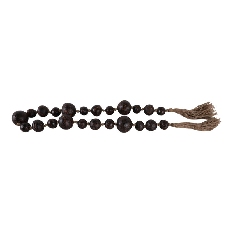 60" Terracotta  Varied Size Bead Garland, Brown image number 3