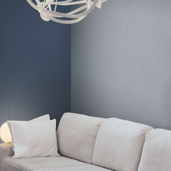 Organic Waves Paintable White Wallpaper