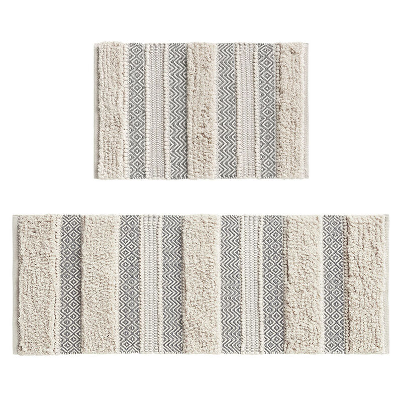 Gracie Mills Melba Stripe Handwoven Texture Bath Rug - 22x58"