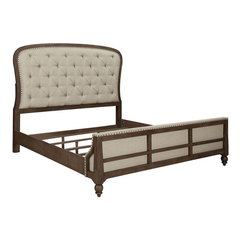 Liberty Furniture Americana Farmhouse Queen Shelter Bed in Dusty Taupe image number 0
